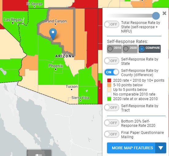 Census undercount by county